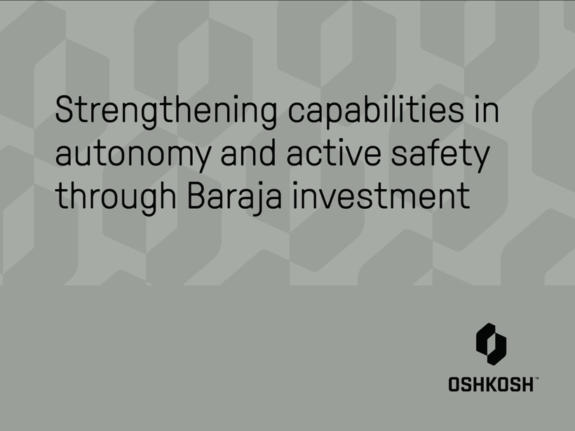 Oshkosh Corporation投资LiDAR技术公司Baraja