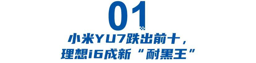 3月SUV排行：YU7跌出前十，深蓝S05杀入前五，理想i6成新耐黑王