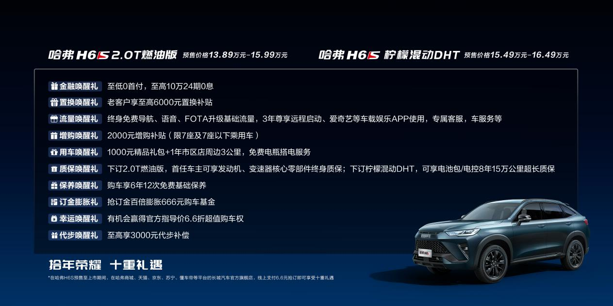 H6家族首款轿跑SUV！哈弗H6S预售13.89万起，至低0首付提车