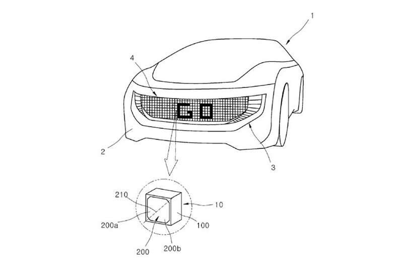 现代汽车新专利：利用汽车格栅向其他驾驶员和行人传递车辆信息