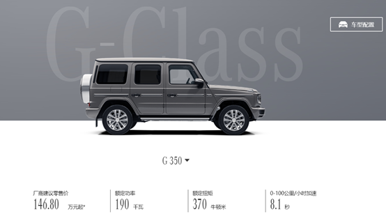 奔驰G级价格上调，最高涨近4万元