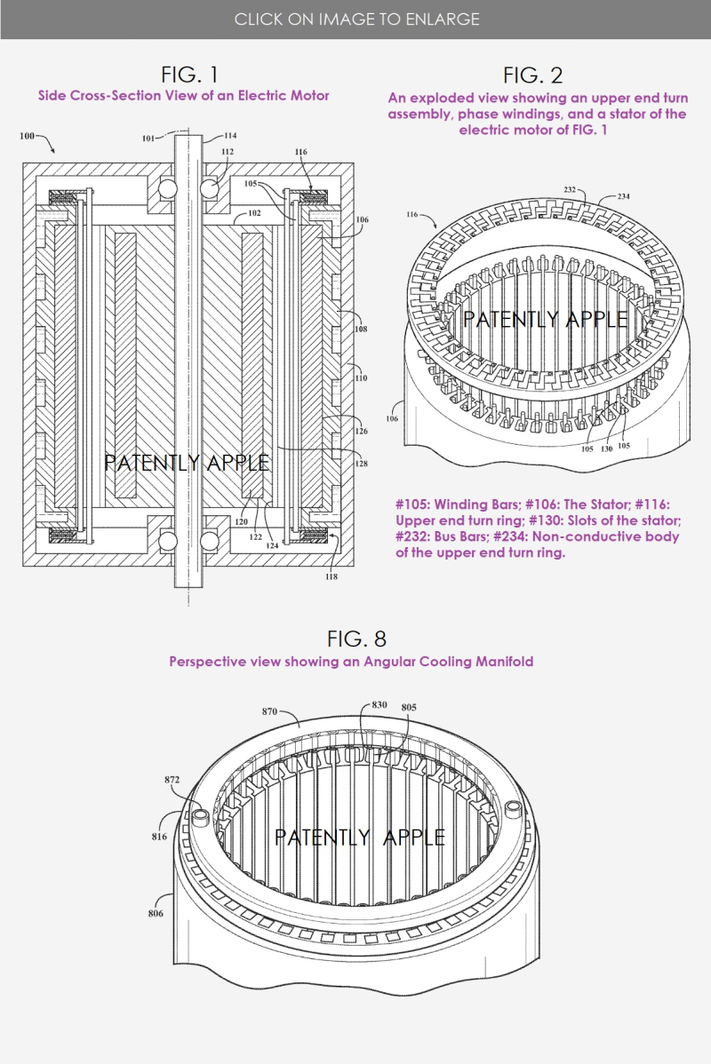苹果获泰坦项目新专利 一种带有绕线定子和端匝冷却的电机
