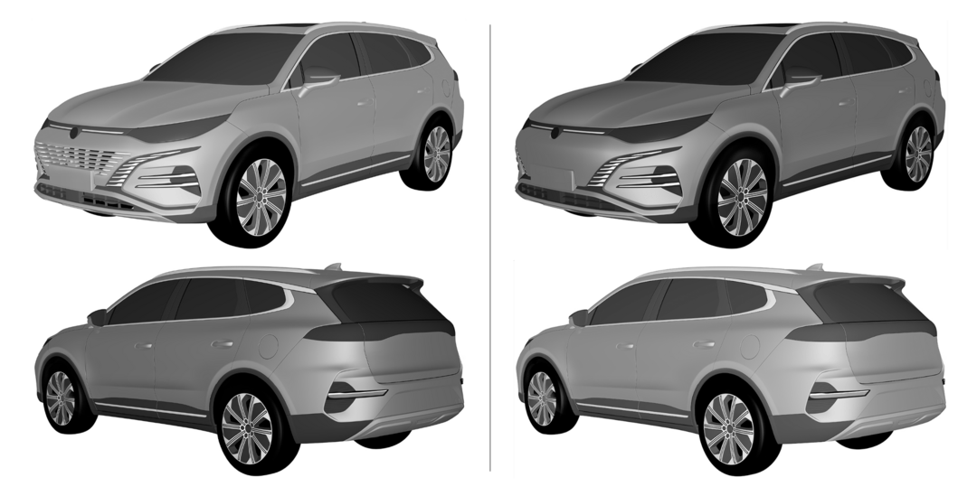 或两种动力布局，比亚迪全新SUV专利图曝光