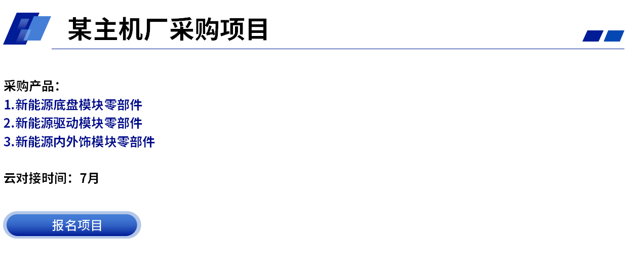 招募电池电驱、车门铰链、激光雷达等供应商