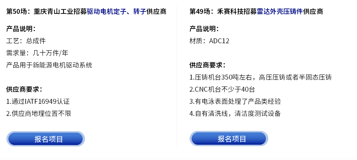 更多采购项目-云智电汽车新供应链对接会