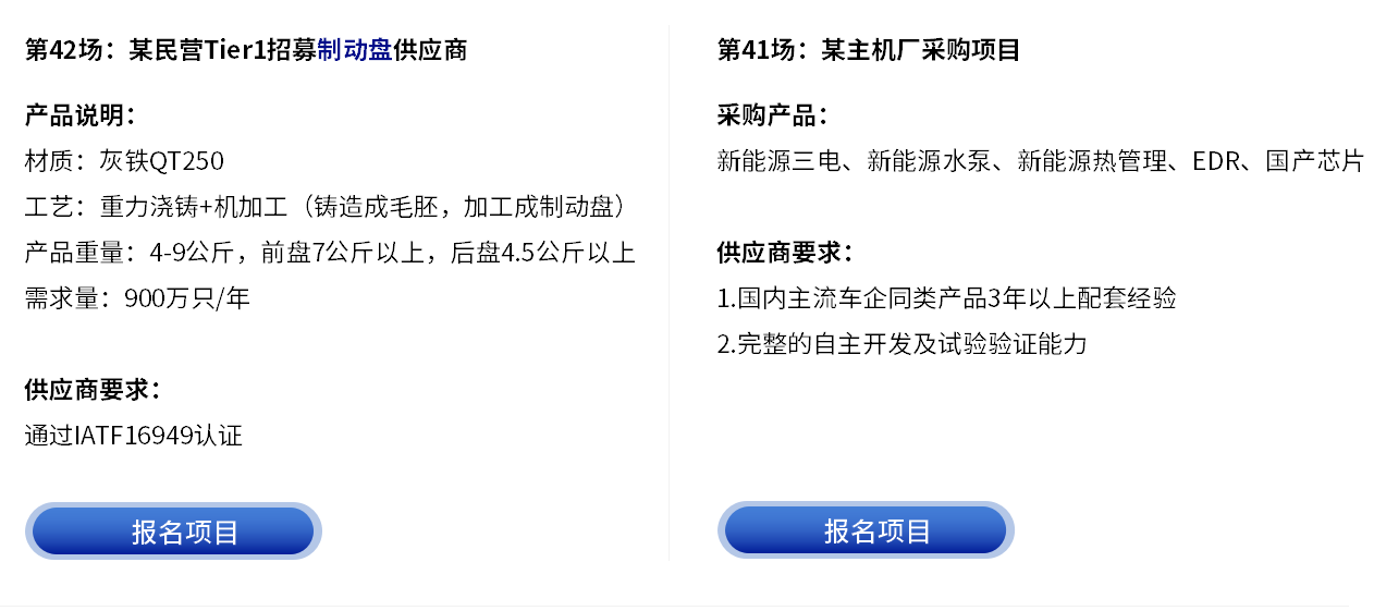 更多采购项目-云智电汽车新供应链对接会