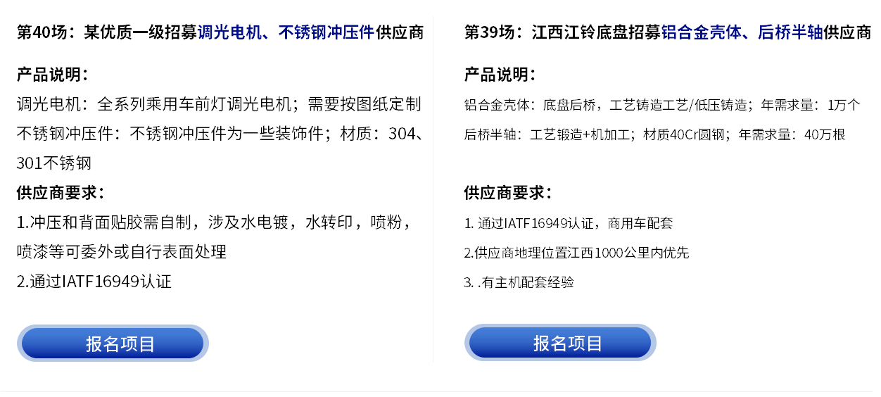 更多采购项目-云智电汽车新供应链对接会
