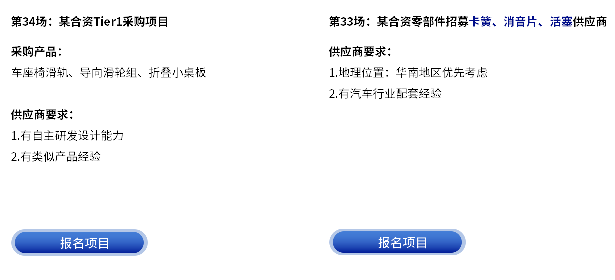 更多采购项目-云智电汽车新供应链对接会