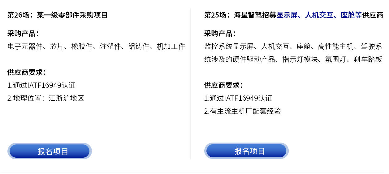 更多采购项目-云智电汽车新供应链对接会