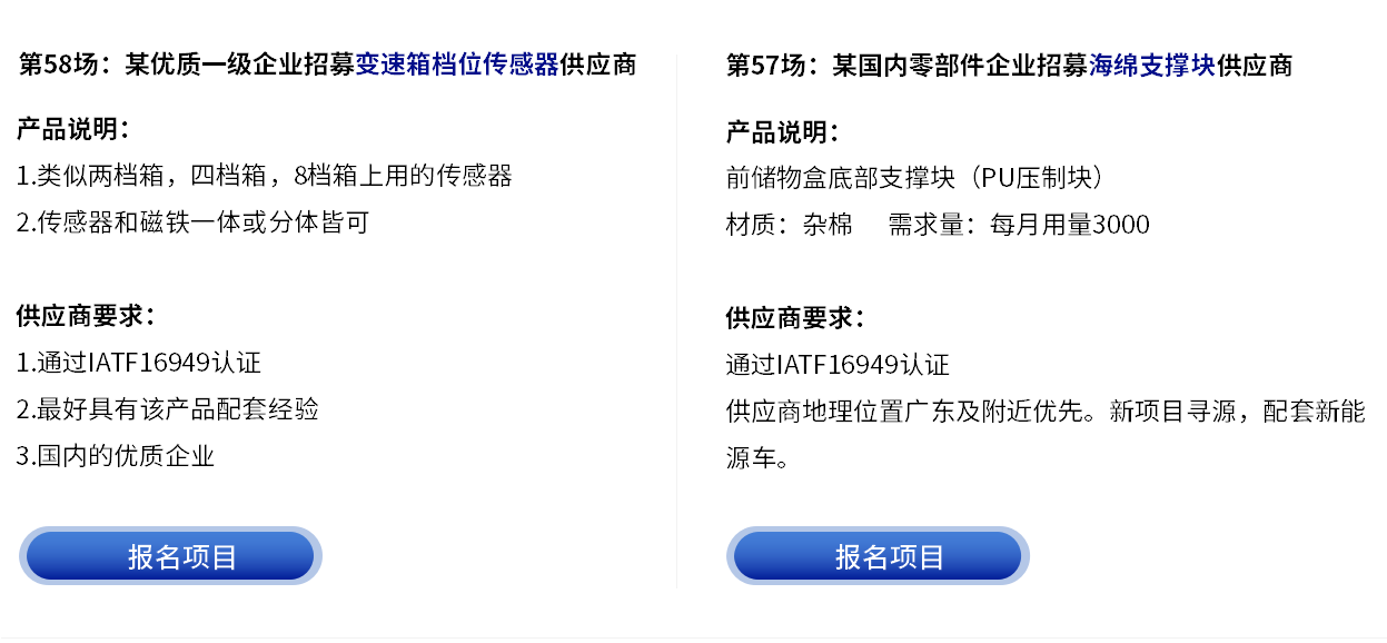 更多采购项目-云智电汽车新供应链对接会