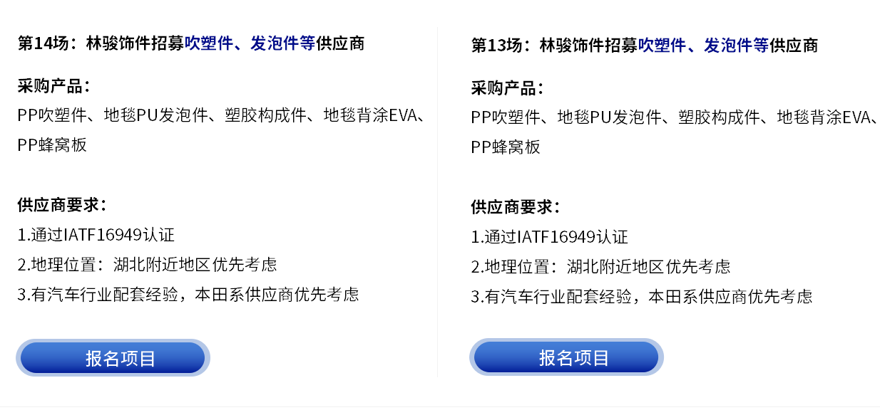 更多采购项目-云智电汽车新供应链对接会