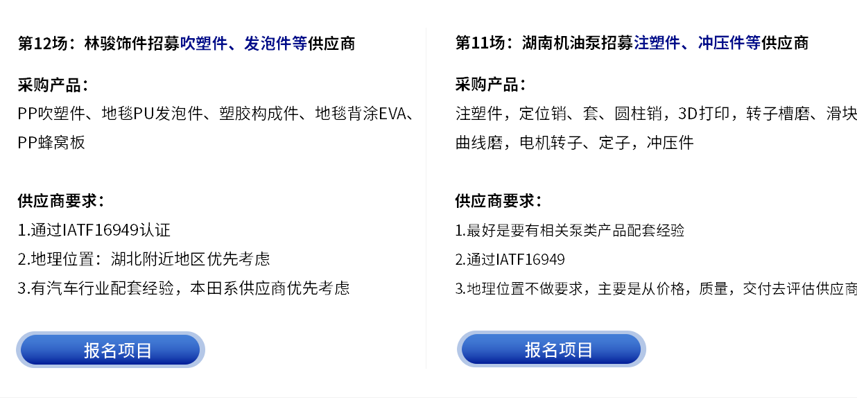 更多采购项目-云智电汽车新供应链对接会