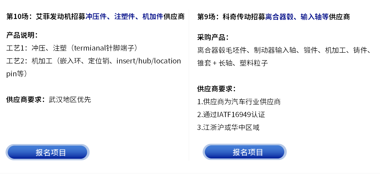 更多采购项目-云智电汽车新供应链对接会