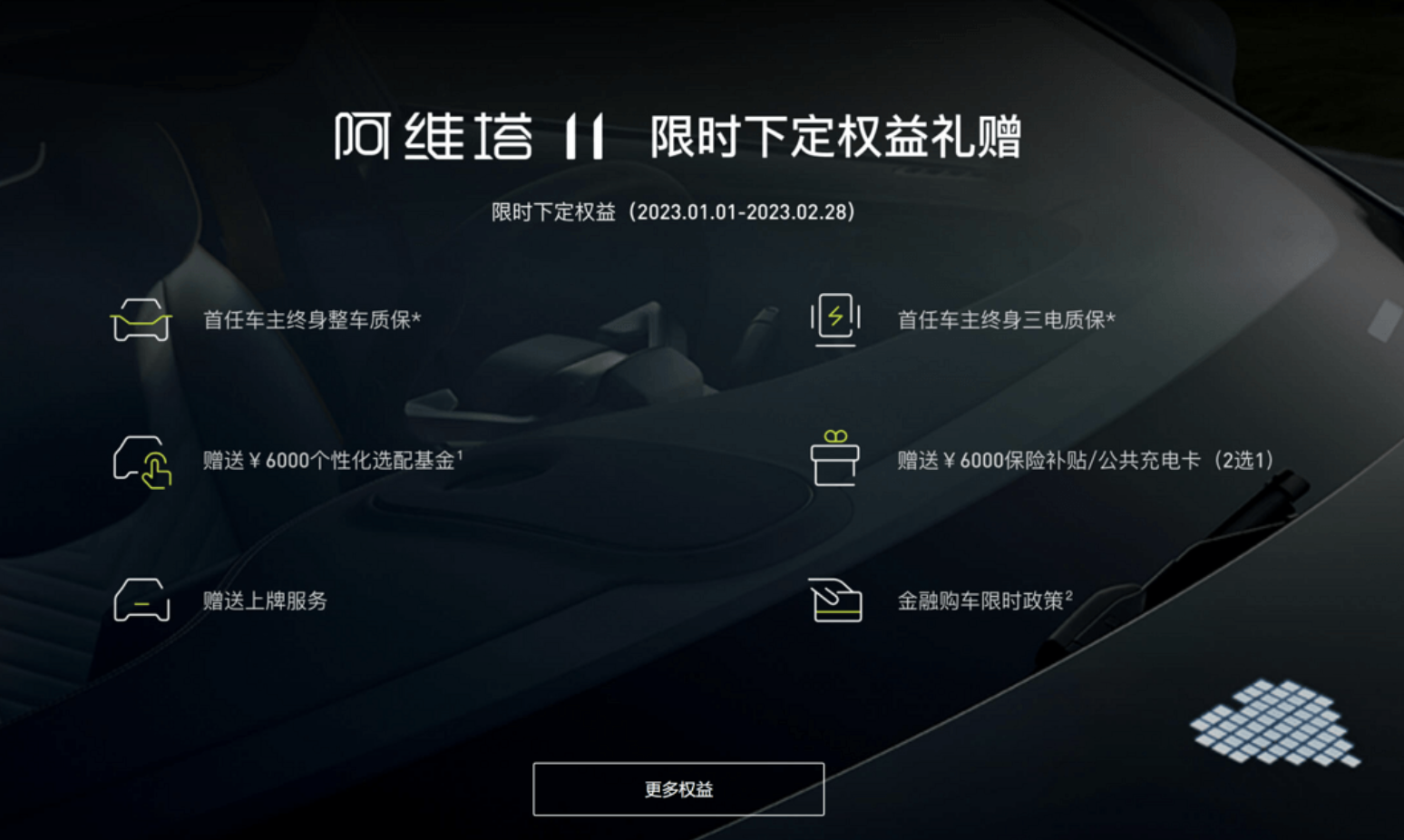 阿维塔11新年权益发布 提供首任车主终身整车质保等权益