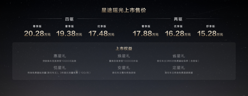 M3X火星架构2.0赋能，星途瑶光高光上市，起售价15.28万元