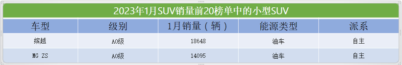 1月SUV市场销量TOP20：特斯拉ModelY夺冠，15款自主车型进榜