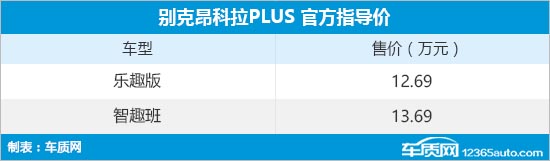 别克昂科拉PLUS上市 售价12.69-13.69万元