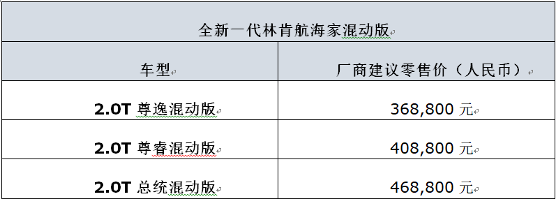 全新一代林肯航海家Nautilus混动版澎湃上市