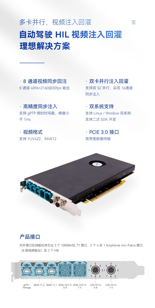 【重磅新品】芯驿电子AUMO发布自动驾驶HIL高集成度注入回灌卡 S2！