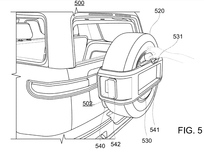 Rivian申请数字备胎架专利 可以容纳多种物品