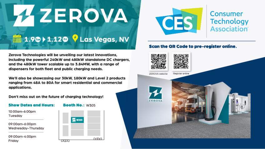 CES 2024：Zerova Technologies推出大功率直流充电器