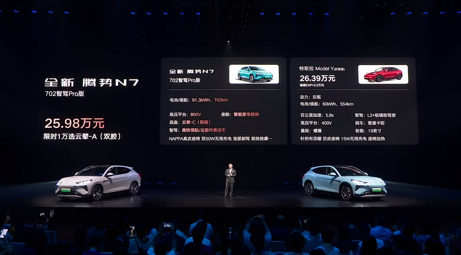 全新腾势N7登场，“枪口”对准特斯拉 Model Y