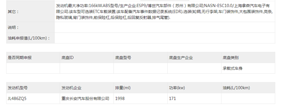 第四代长安CS75 PLUS新车型申报图 12月上市