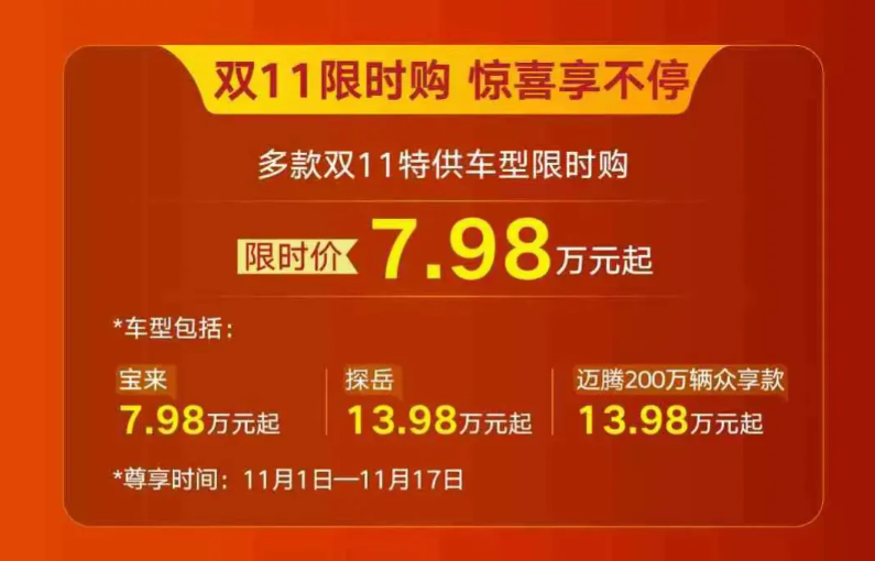 11月车市“价格战”持续升温，最高优惠达11万元