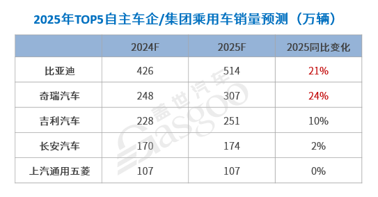 加速分化，中国汽车产业迎接更加激烈的2025！