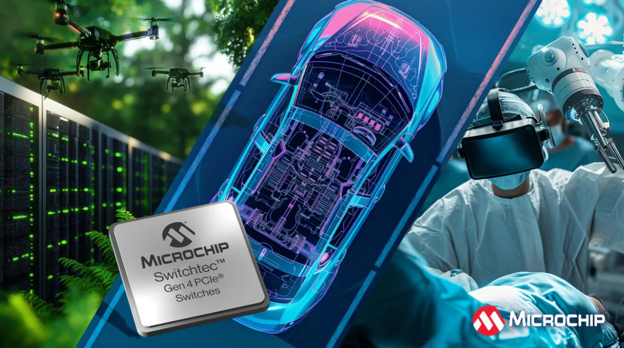 Microchip推出全新Switchtec™ PCIe® Gen 4.0 16通道交换机系列 为汽车和嵌入式计算应用提供多功能性