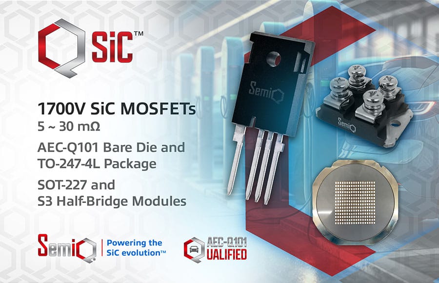 SemiQ推出QSiC 1700 V系列SiC MOSFET 适用于可再生能源、储能和电动汽车充电应用