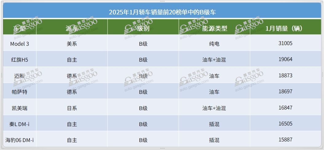 1月轿车销量TOP20：海鸥蝉联冠军，12款车月销破2万