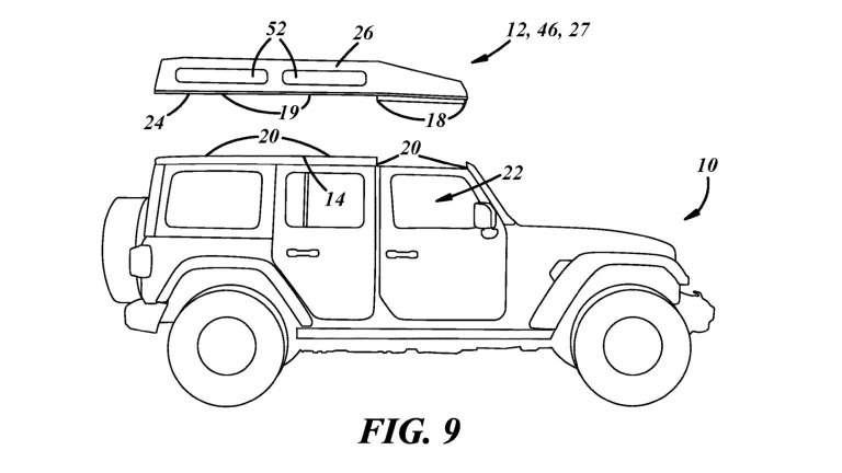 Stellantis为Jeep®车型申请车顶帐篷设计专利 提升越野和露营体验