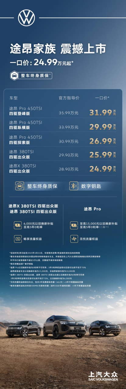 途昂 Pro 一口价26.99万元起！搭载第五代EA888发动机，开启全境旅程