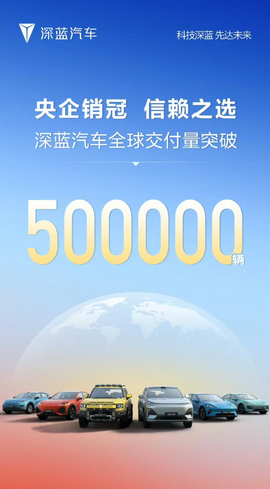 深蓝汽车全球交付量突破50万辆