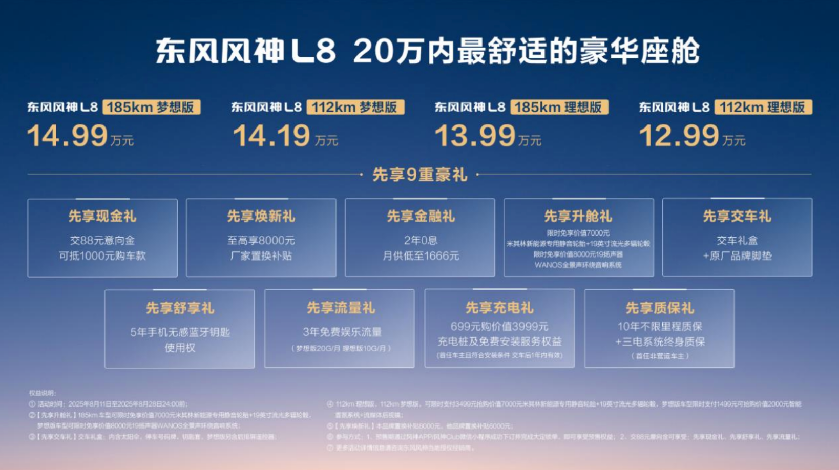 20万内最舒适豪华座舱来了！东风风神L8预售12.99万元起
