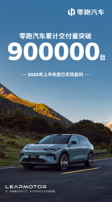 零跑汽车累计交付量突破90万台