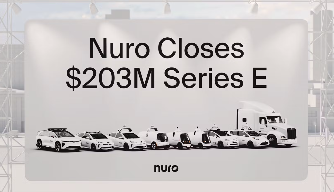 AV初创公司Nuro E轮融资2.03亿美元 新投资者包括优步和英伟达