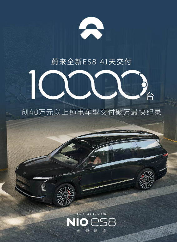 蔚来全新ES8交付破万
