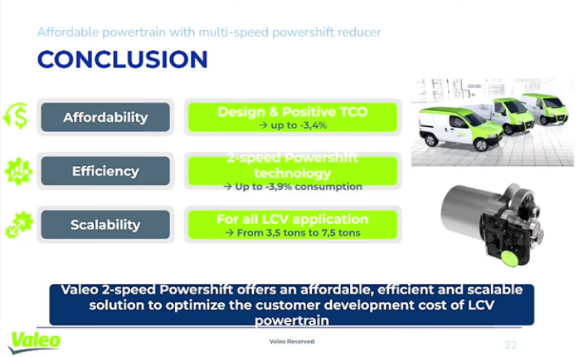 法雷奥：适用于轻型商用车电驱桥的经济型多速动力换挡动力总成