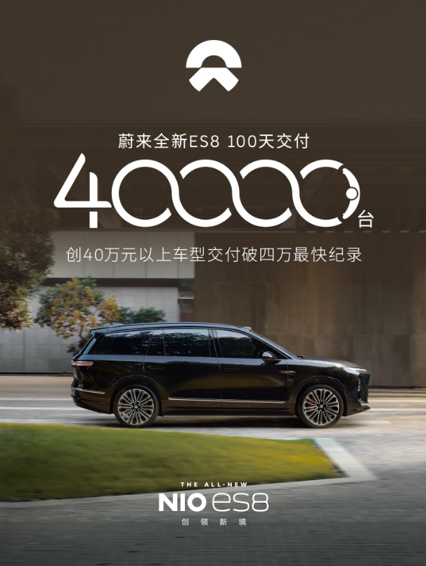 蔚来全新ES8第40,000台新车交付
