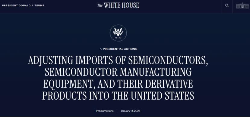 特朗普对部分进口人工智能芯片征收25%关税