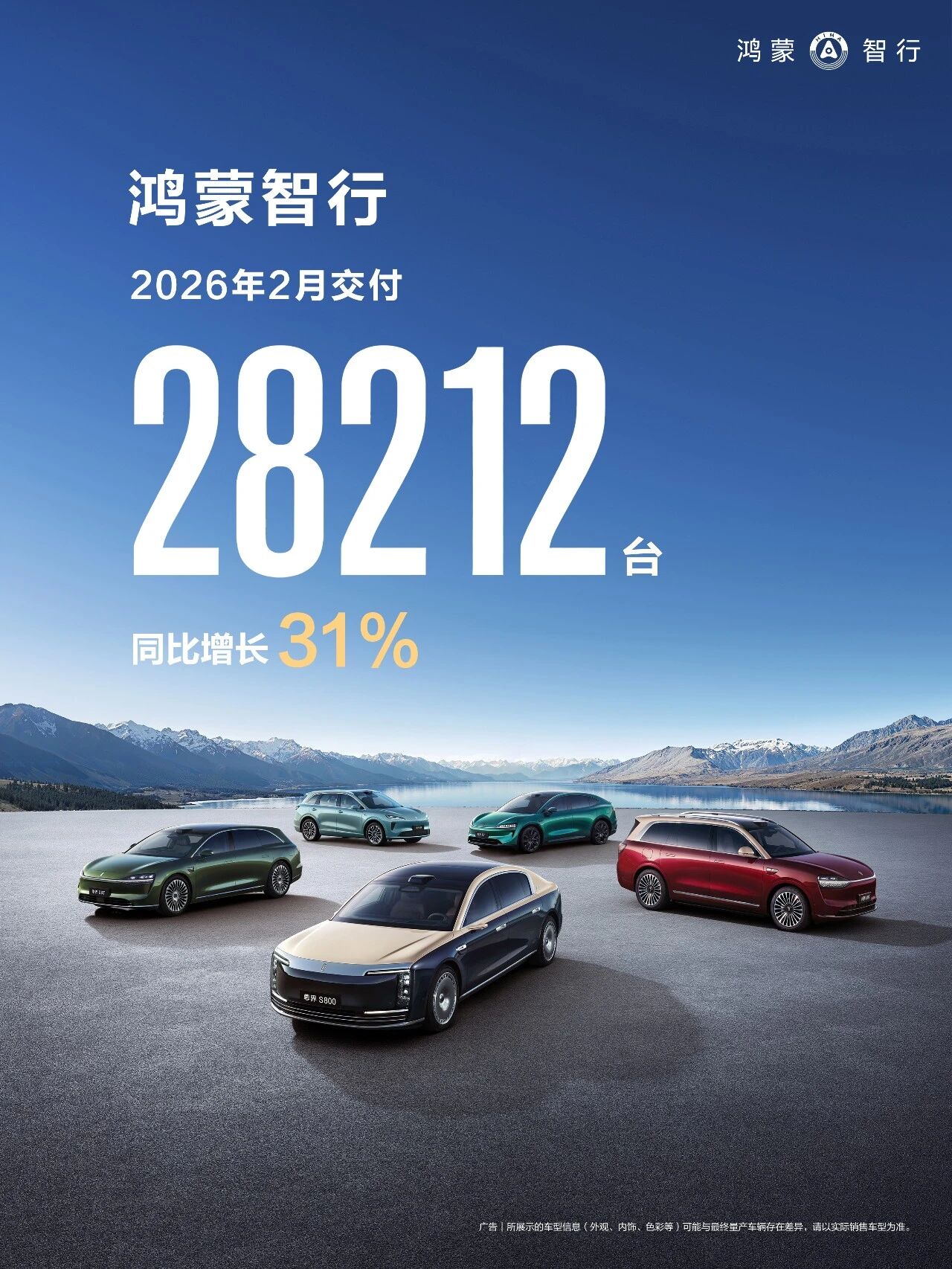 2月鸿蒙智行交付2.8万辆,累计交付突破128万辆