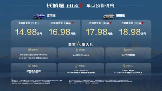 真新能源皮卡来了 14.98万元起 长城炮Hi4-T重磅预售