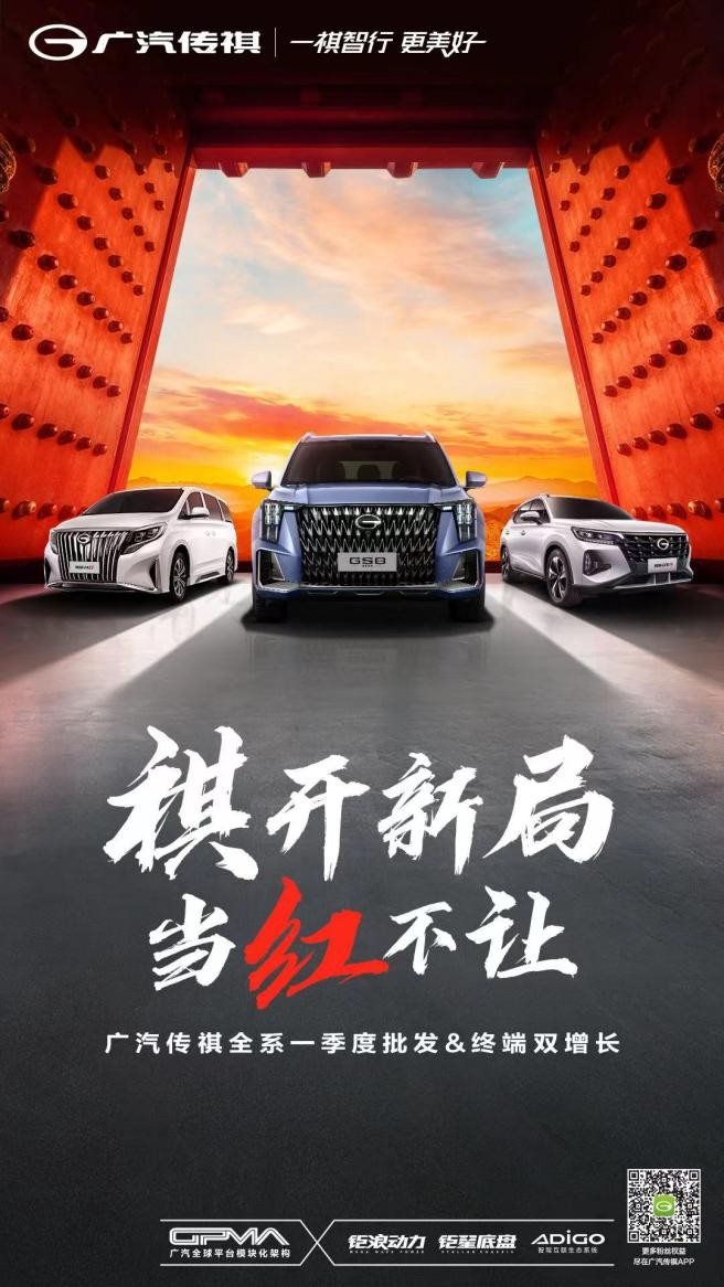 全系销量同比增长21.8%，广汽传祺一季度增速跑赢大盘